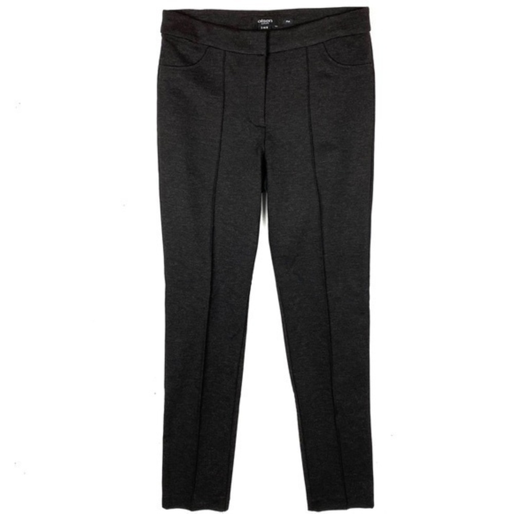 Olsen‎ Stretch Dark Gray Knit Seamed Skinny Pant Contemporary Business Casual 8